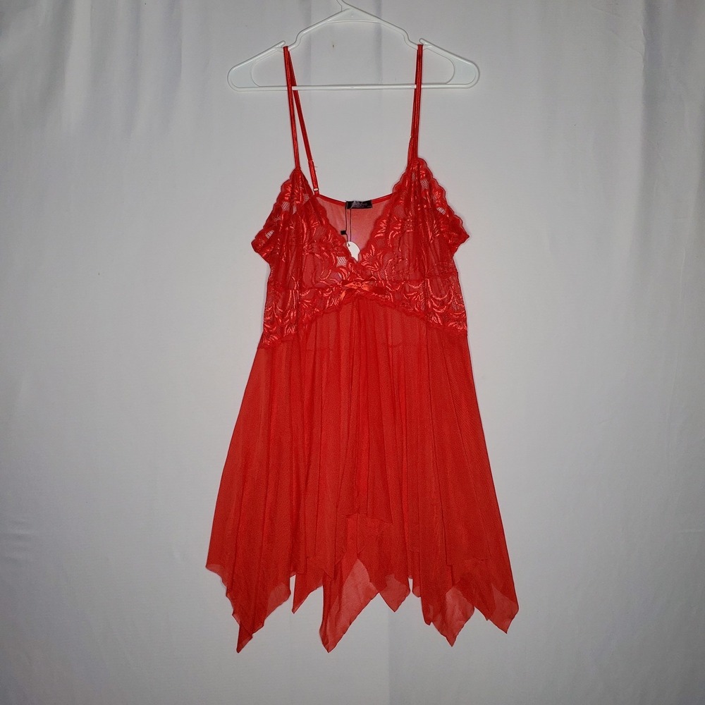 Avidlove Lingerie Nighty 3XL Red Mesh Lace Babydoll Intimate Fairy Whimsigoth